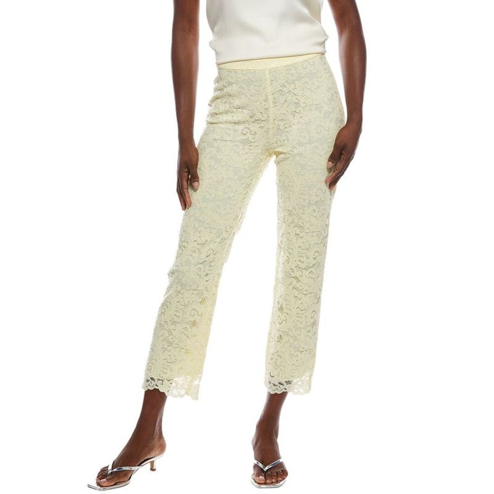 Marc Cain Womens Lace Embroidered Pant, White